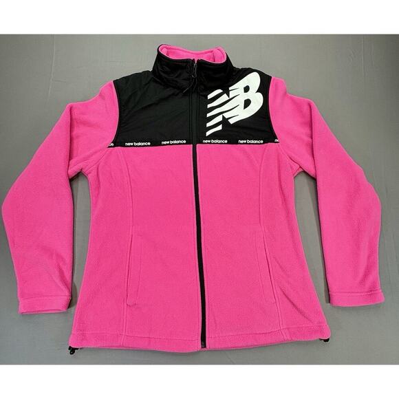 New Balance Jackets & Blazers - New Balance Womens L Hot Pink Full Front Zip Fleece Jacket Pockets RN130893